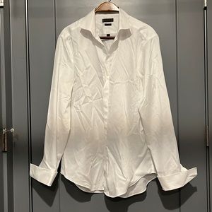 White Calvin Klein French Cuff slim fit shirt
